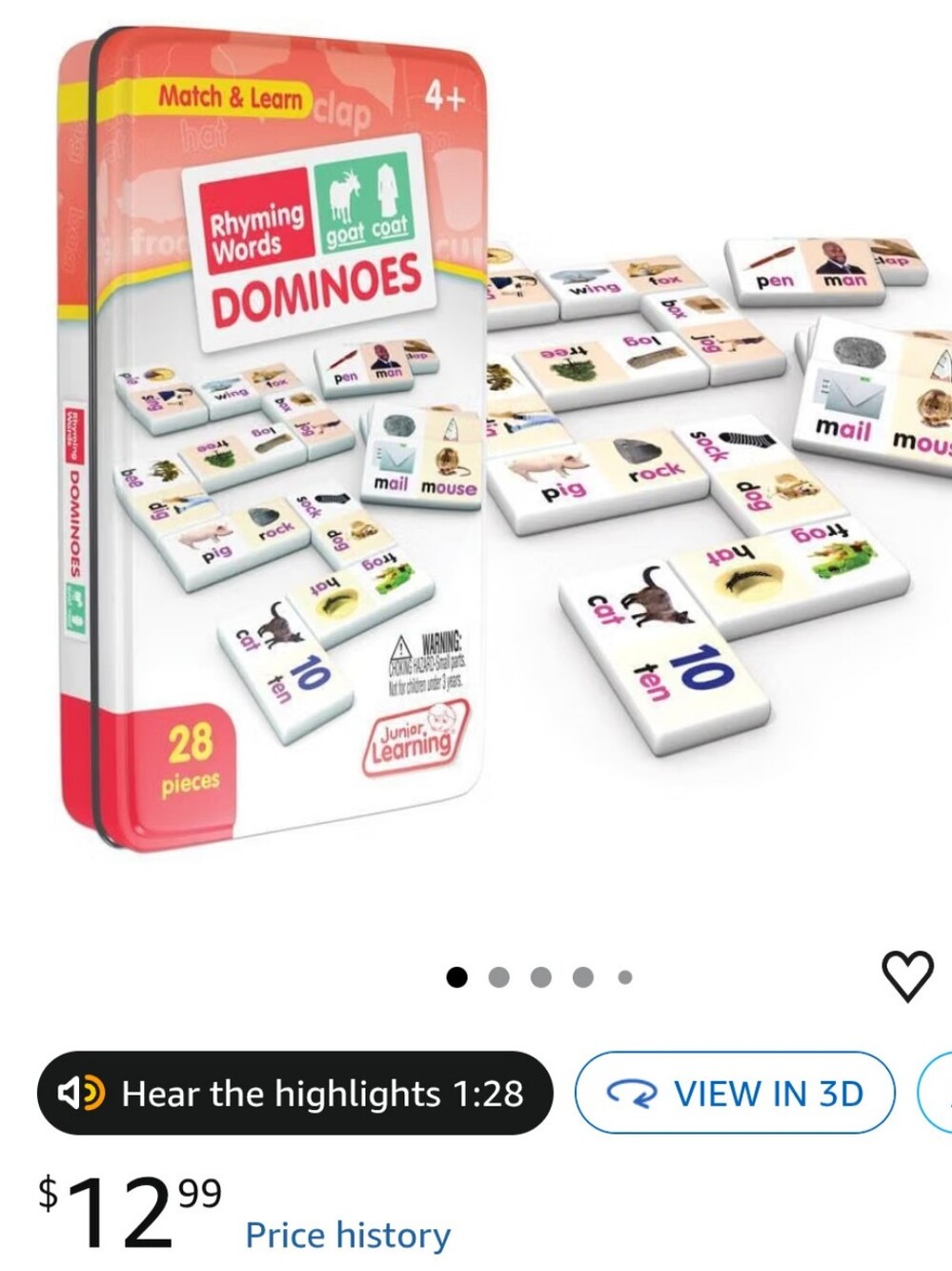 Junior Learning Rhyming words dominos